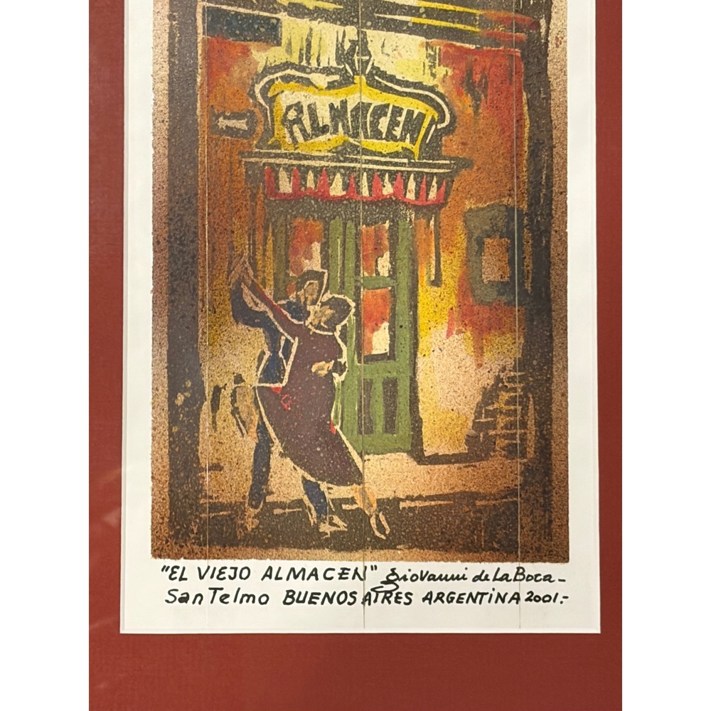 Giovanni de la Boca El Viejo Almacen Buenos Aires Argentina Tango Art Framed - Picture 11 of 12